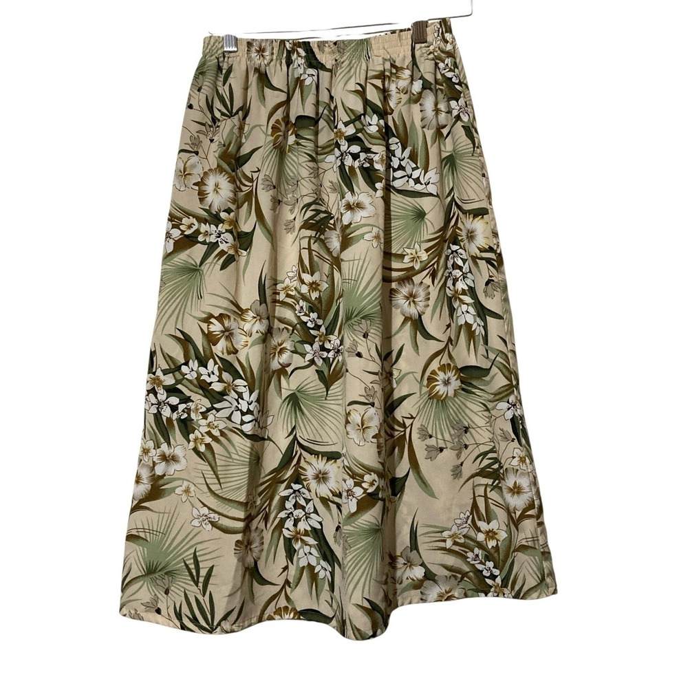 Blair Women's MIDI Skirt Size MEDIUM Floral Stretch Pull On Cottagecore Romantic